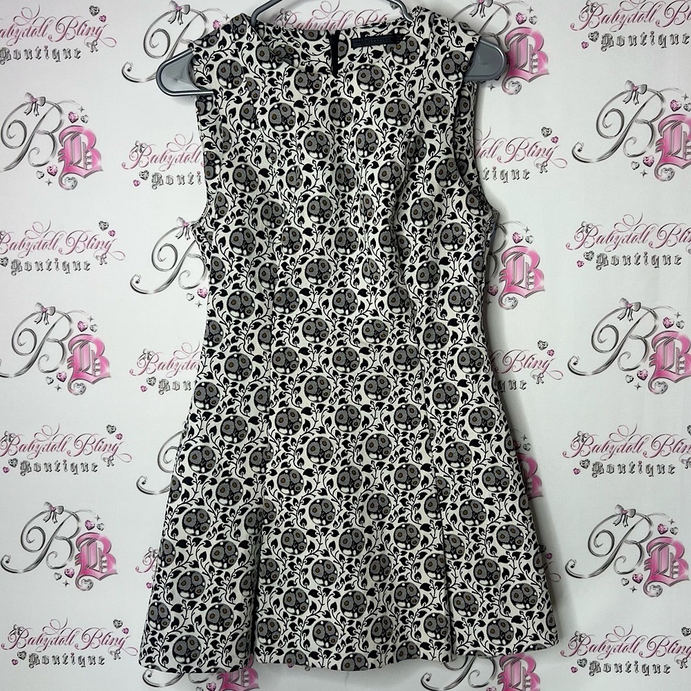Zara trafaluc dress floral luxe pattern Black and White Floral Mini Dress